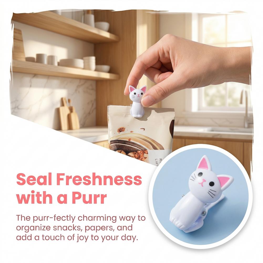 คลิปหนีบถุงรูปแมวน่ารัก คลิปพล - Food Storage Plastic Bag บทวิจารณ์และราคา