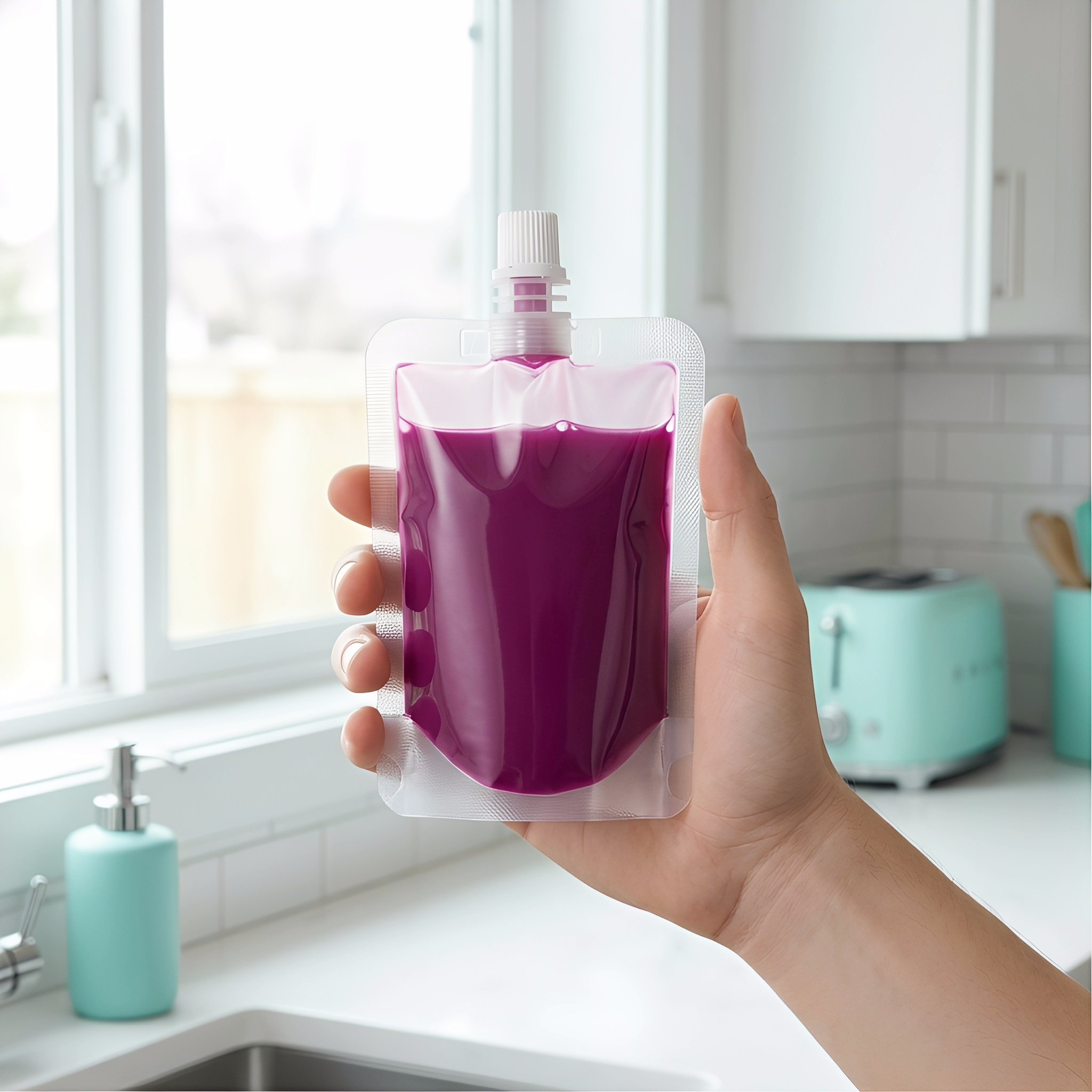 ถุงใส่น้ำผลไม้แบบใสพร้อมพวยกา  - Food Storage Plastic Bag บทวิจารณ์และราคา