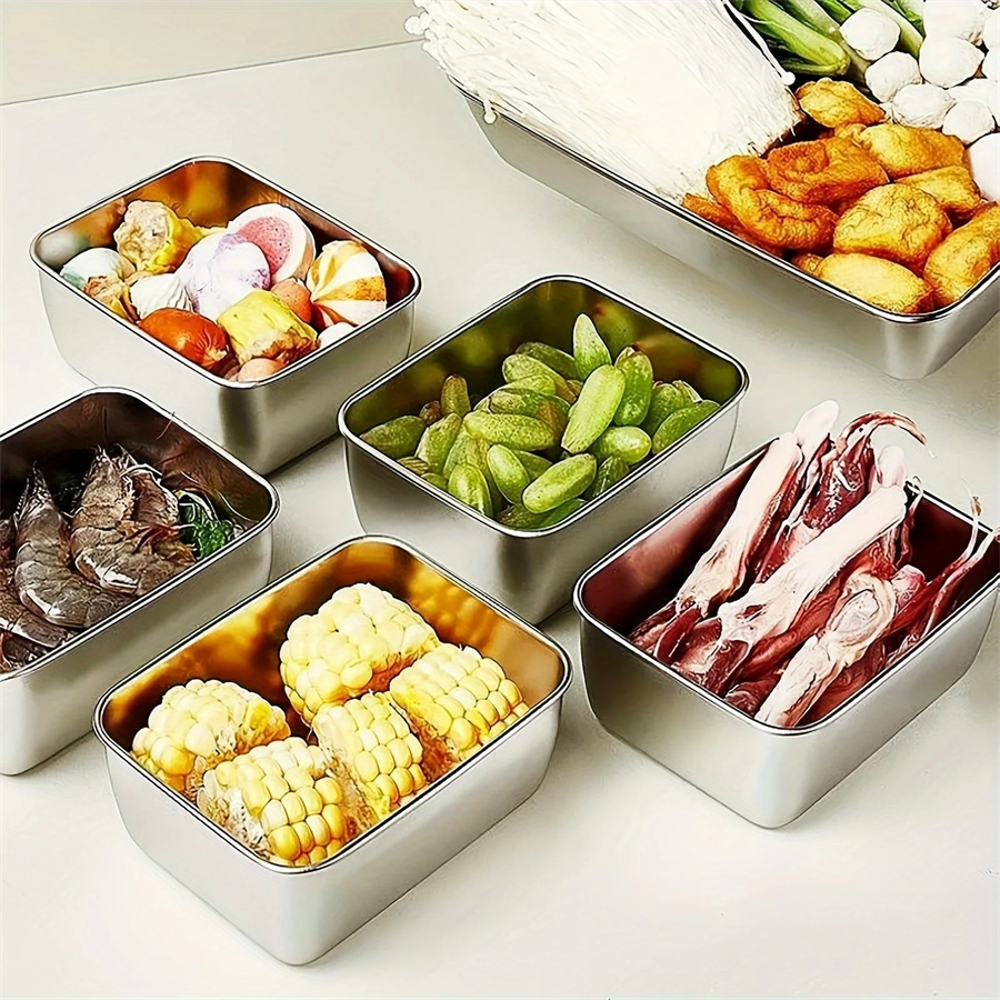 1/3/5pcs สแตนเลสกล่องเก็บอาหาร - Food Storage Time บทวิจารณ์และราคา