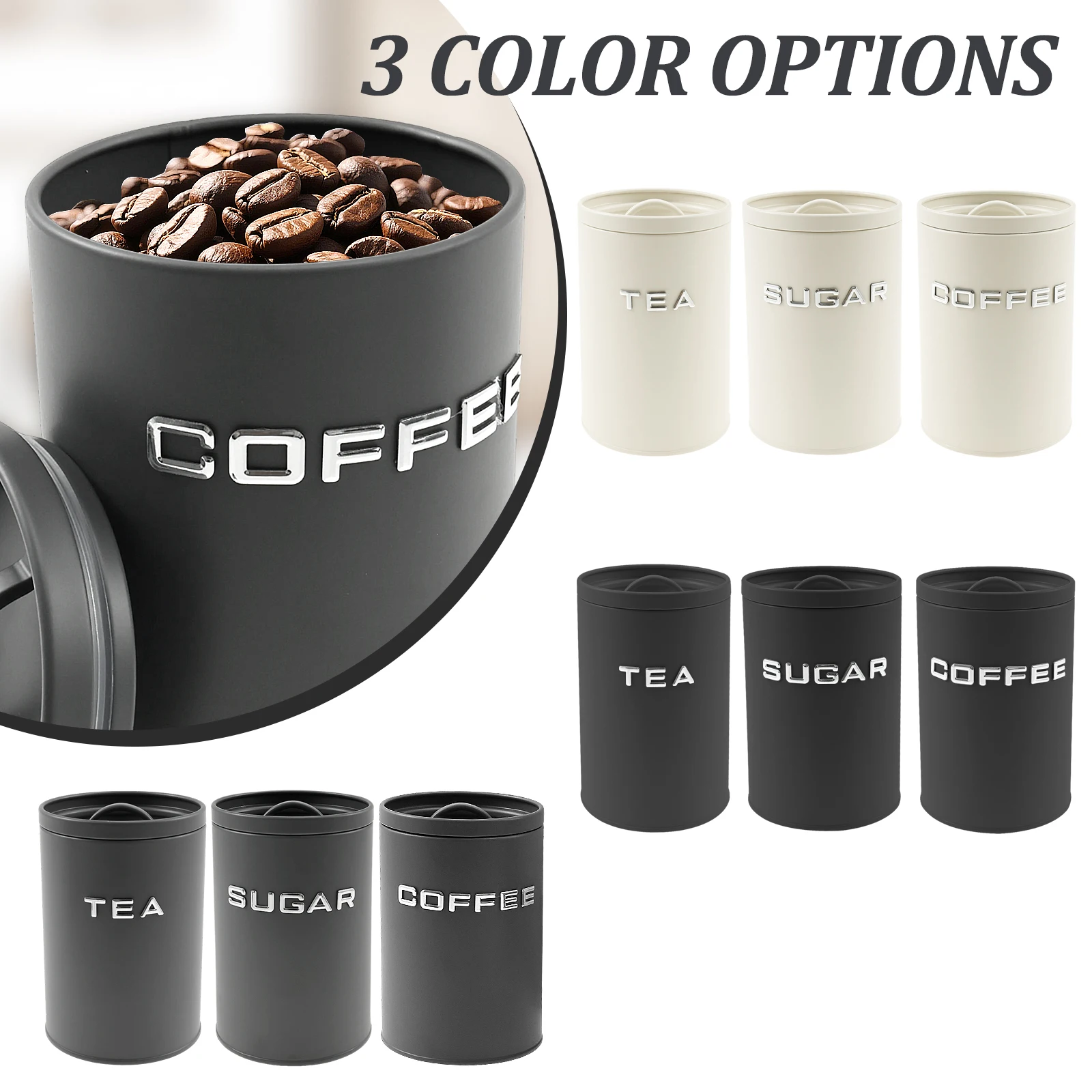 กระป๋องเก็บชา กาแฟ น้ำตาล 3 ชิ - Food Storage Jars With Lids บทวิจารณ์และราคา