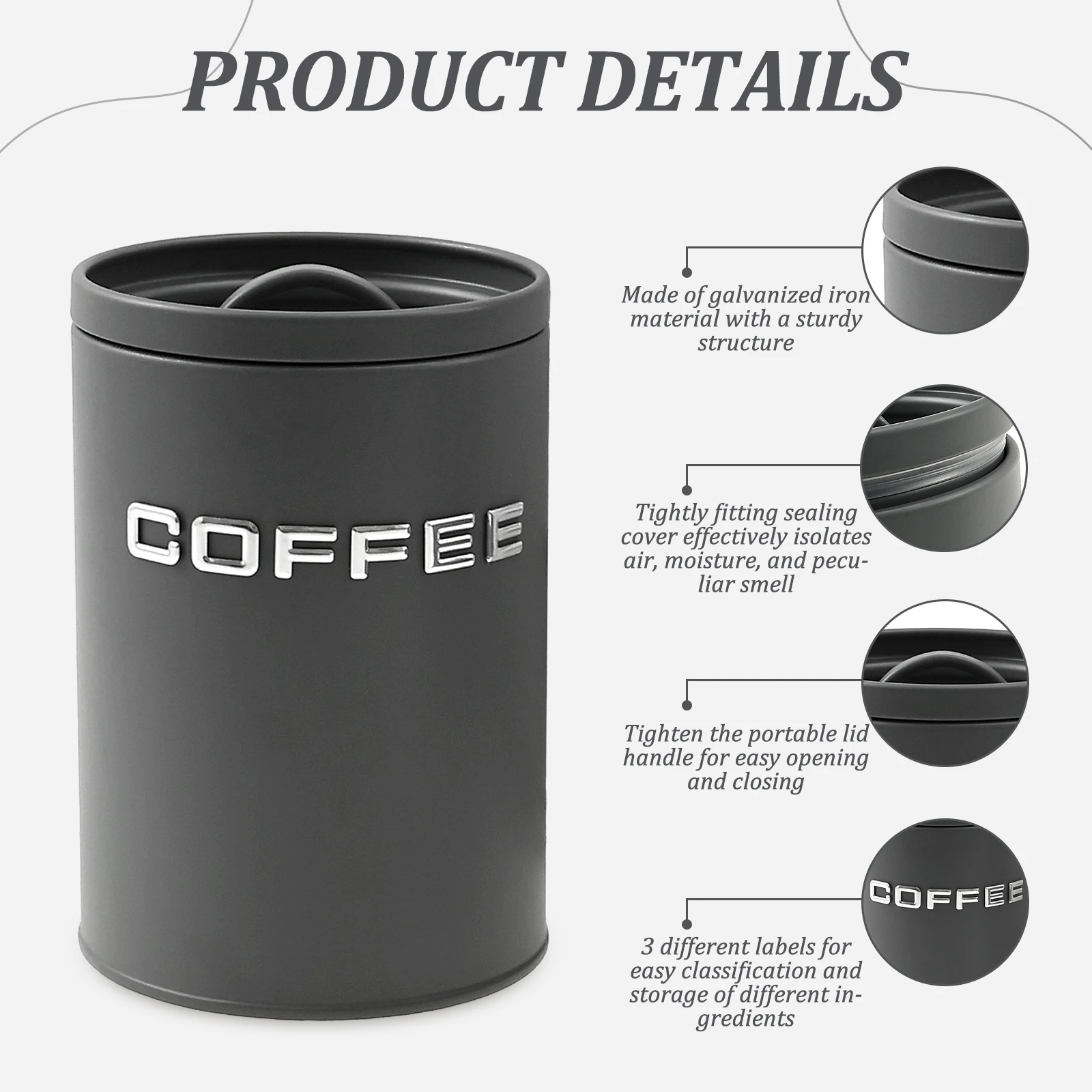 กระป๋องเก็บชา กาแฟ น้ำตาล 3 ชิ - Food Storage Jars With Lids บทวิจารณ์และราคา