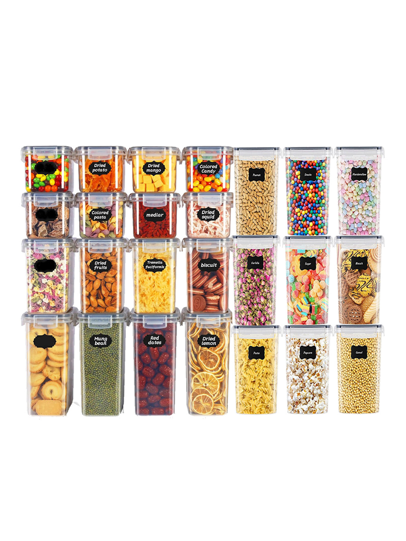 48 ชิ้น, ภาชนะเก็บอาหารแบบมีฝา - Food Storage Containers Set บทวิจารณ์และราคา