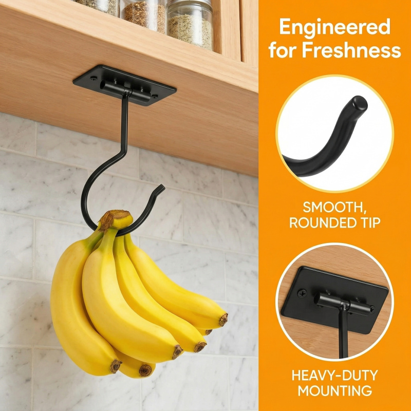 ตะขอแขวนกล้วยแบบติดผนังโลหะสีด - Food Storage Drawer Organizer บทวิจารณ์และราคา