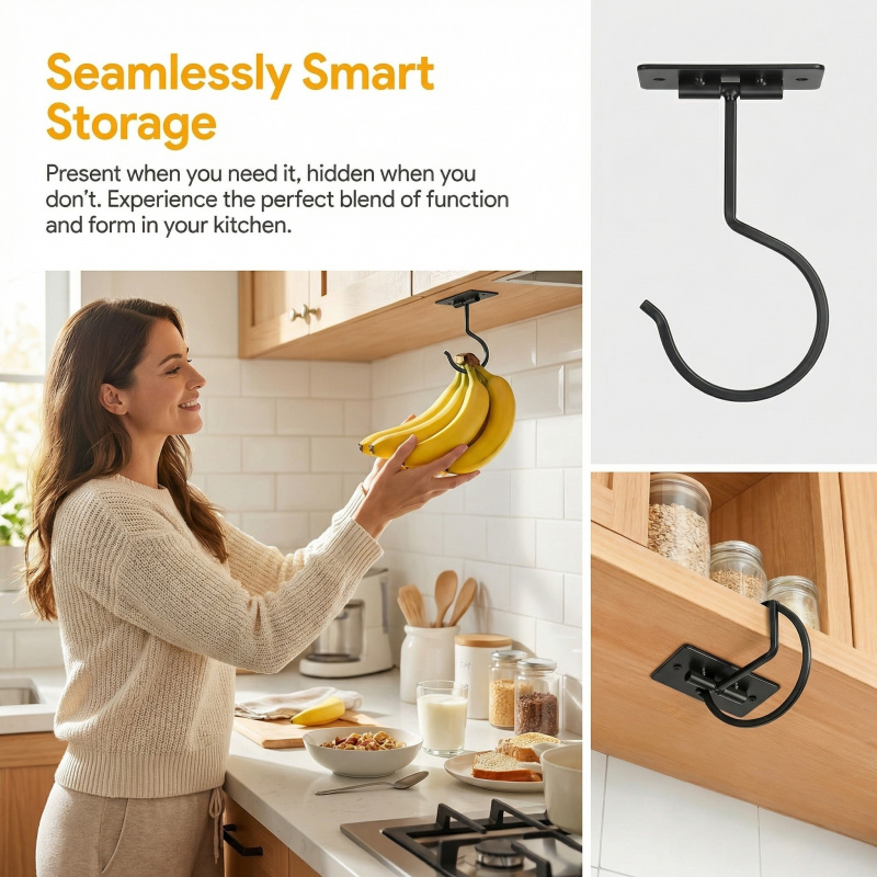 ตะขอแขวนกล้วยแบบติดผนังโลหะสีด - Food Storage Drawer Organizer บทวิจารณ์และราคา